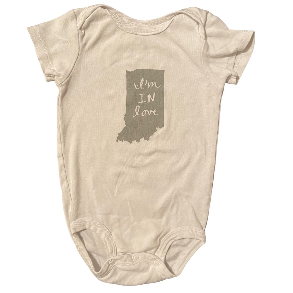 “IN Love” Indiana Carter’s onesie, sz 12 months.